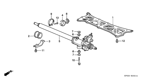 1995 Acura Legend Rubber, Power Steering Cylinder Diagram for 53446-SP0-A00