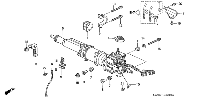 2003 Acura NSX Cable, Steering Gear Box Ground Diagram for 53611-SL0-A00
