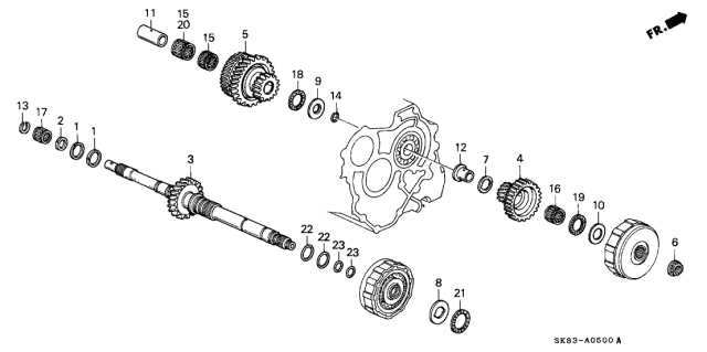 1993 Acura Integra 4 Door RS KL 4AT AT Mainshaft Diagram