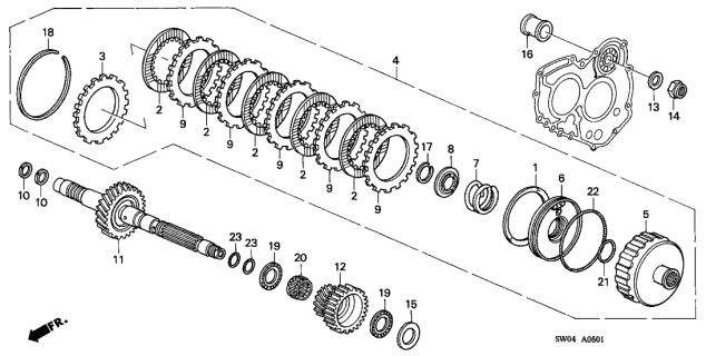 2003 Acura NSX AT Secondary Shaft Diagram