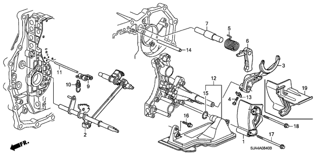 2008 Acura RL Shaft Assembly, Change Control Diagram for 24000-RJB-000