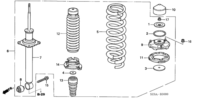 2004 Acura RL Rear Shock Absorber Diagram