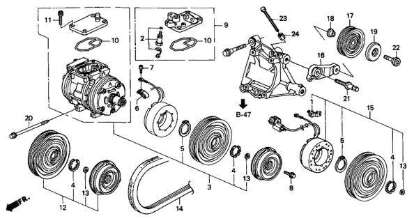 1997 Acura Integra Stator Set Diagram for 38924-P73-013