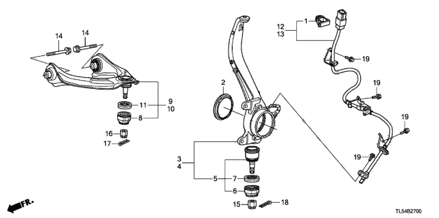 2013 Acura TSX Front Knuckle Diagram