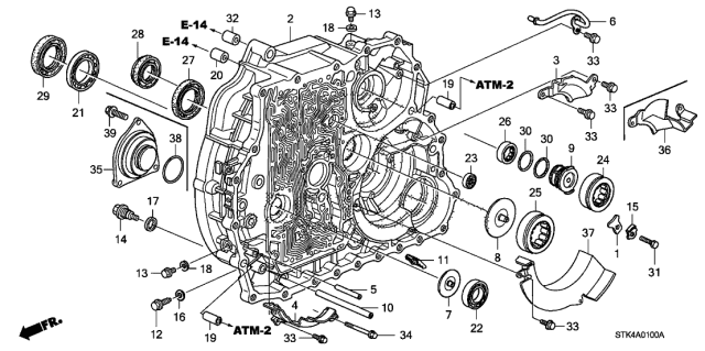 2011 Acura RDX Case, Torque Converter Diagram for 21110-RWE-305
