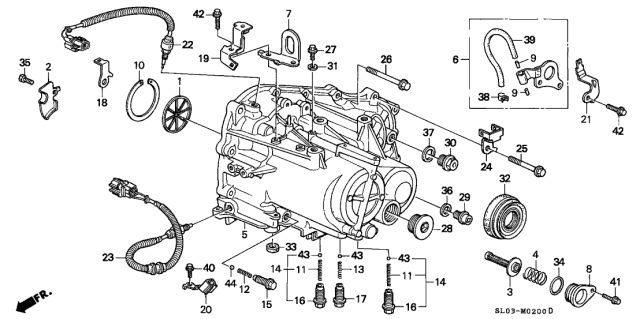 1993 Acura NSX Case,Transmission Diagram for 21200-PR8-000
