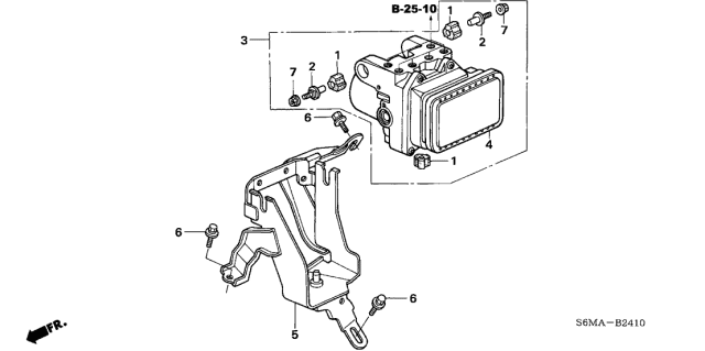2006 Acura RSX 3 Door BASE KA 5AT ABS Modulator Diagram