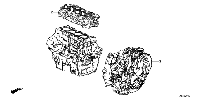 2013 Acura ILX Hybrid Engine Assy. - Transmission Assy. Diagram