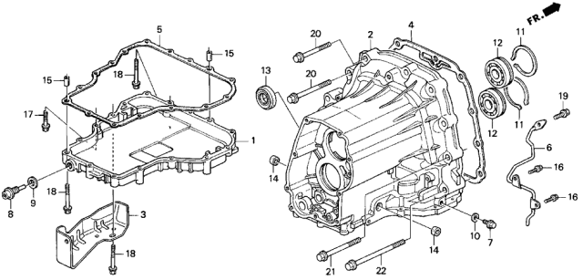 1996 Acura TL 4 Door PRE2.5 KA 4AT AT Transmission Housing Diagram
