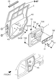 1996 Acura SLX Seal, Left Rear Waist Door (Inner) Diagram for 8-97800-785-6