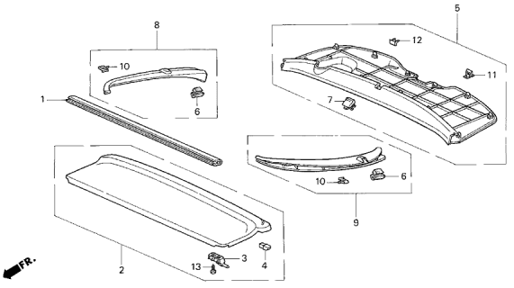 2001 Acura Integra Tailgate Lining Diagram