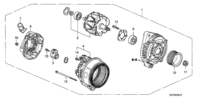 2004 Acura TL Alternator (DENSO) Diagram