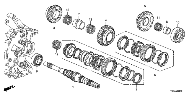 2013 Acura TL 4 Door TECH (SHAWD) KA 6MT MT Mainshaft Diagram