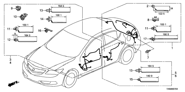 2013 Acura ILX Hybrid Wire Harness, Door (Driver Side) Diagram for 32751-TX6-A20