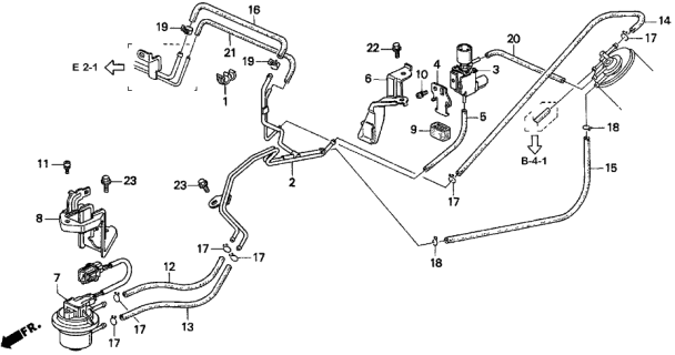 1996 Acura TL 4 Door BAS3.2 KA 4AT Purge Flow Switch (V6) Diagram