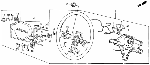 1986 Acura Integra Steering Wheel (Black) (Nippon Purasuto) Diagram for 53110-SD2-A13ZA