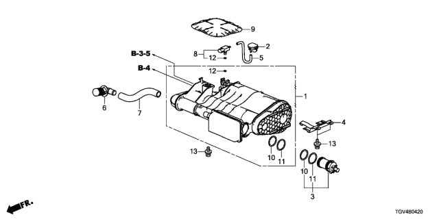 2021 Acura TLX Joint, Drain Tube Diagram for 17742-TGV-A01