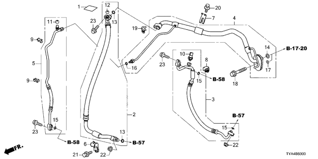 2022 Acura MDX Label Air Conditioner Diagram for 80050-TYA-A00