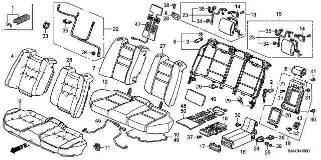 2006 Acura RL Rear Seat Diagram