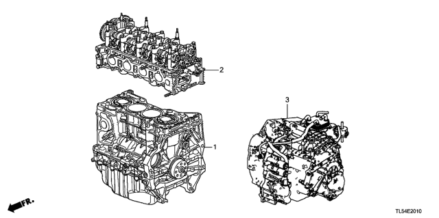 2014 Acura TSX Engine Assy. - Transmission Assy. Diagram