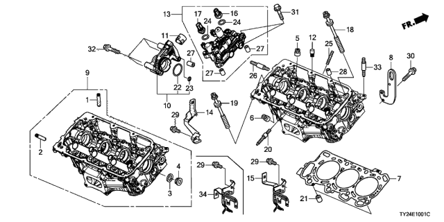 2015 Acura RLX Rear Cylinder Head Diagram