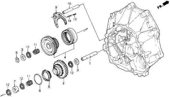 1995 Acura Legend MT Reverse Gear Shaft Diagram