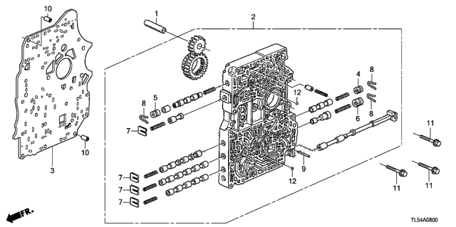 2013 Acura TSX AT Main Valve Body Diagram