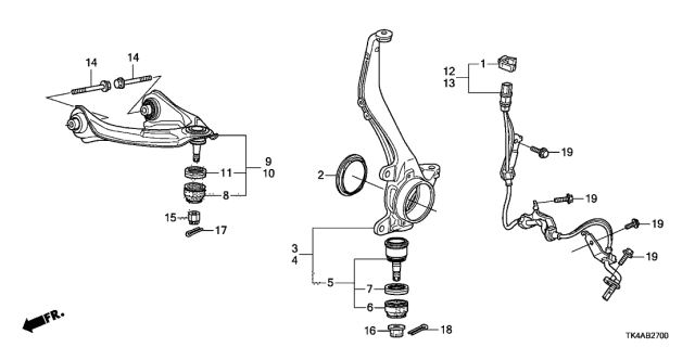 2013 Acura TL 4 Door TECH (SHAWD) KA 6MT Knuckle Diagram