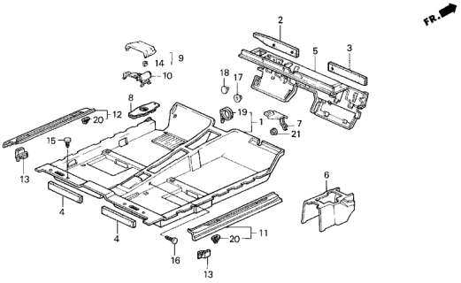 1991 Acura Legend 2 Door L* (MOQUETTE) KA 4AT Floor Mat Diagram
