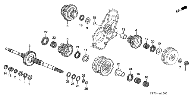 2000 Acura Integra AT Mainshaft Diagram