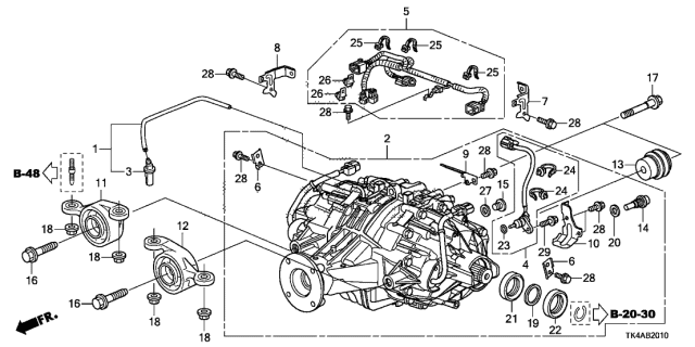 2013 Acura TL 4 Door TECH (SHAWD) KA 6MT Rear Differential - Mount Diagram