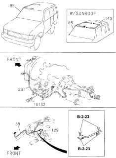 1997 Acura SLX Wire Harness, Room Lamp Diagram for 8-97145-744-0