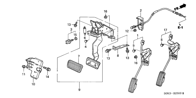 1999 Acura TL Pedal Diagram