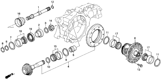 1997 Acura TL 4 Door BAS2.5 KA 4AT AT Differential Gear Diagram
