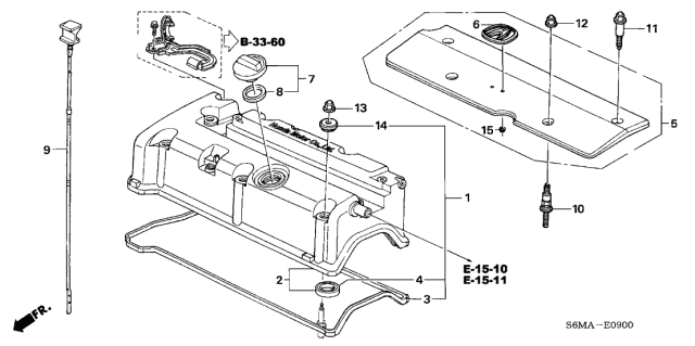 2006 Acura RSX Cylinder Head Cover Diagram