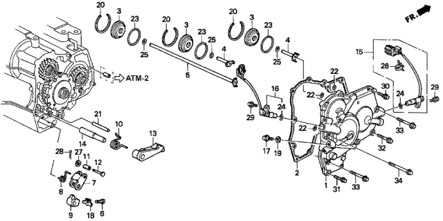 1997 Acura CL Gasket, Passenger Side Side Cover Diagram for 21812-PX4-941