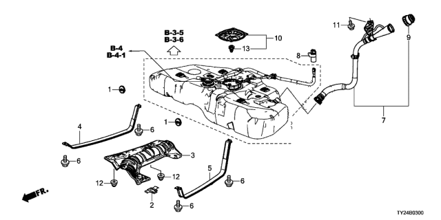 2014 Acura RLX Band, Driver Side Fuel Tank Mounting Diagram for 17522-TY2-A00