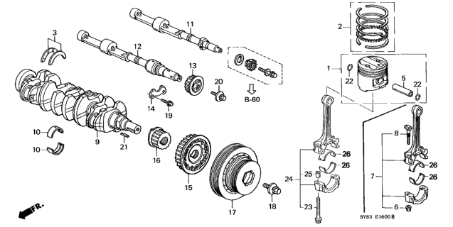 1998 Acura CL Washer Set, Thrust (Taiho) Diagram for 13014-PAA-810