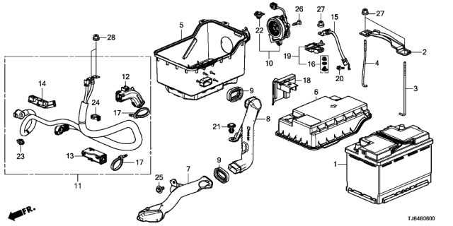 2021 Acura RDX Battery Setting Bolt (210MM) Diagram for 31513-SP0-010