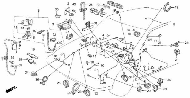 1986 Acura Integra Wire Harness, Cabin Diagram for 32100-SD2-A41