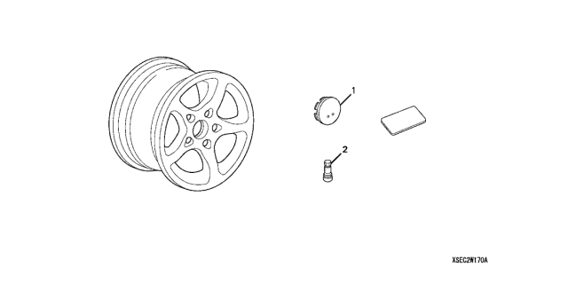 2004 Acura TSX Wheel (5-Spoke) (17") (Silver Star) Diagram for 08W17-SEC-201A