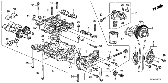 2009 Acura TSX 4 Door TSX (TECH) KA 5AT Oil Pump Diagram