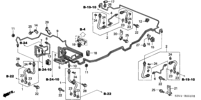 2002 Acura MDX Pipe W, Brake Diagram for 46376-S3V-A02