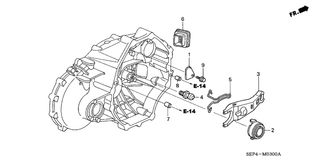 2005 Acura TL 4 Door SPORT (NAVIGATION) KA 6MT MT Clutch Release Diagram