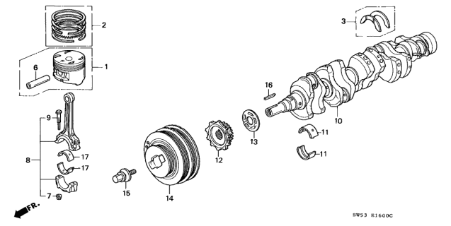 1997 Acura TL Washer Set, Thrust (Taiho) Diagram for 13014-PG6-S20