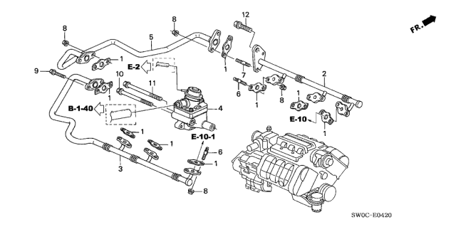 2003 Acura NSX Pipe, Rear Delivery Diagram for 18752-PR7-010
