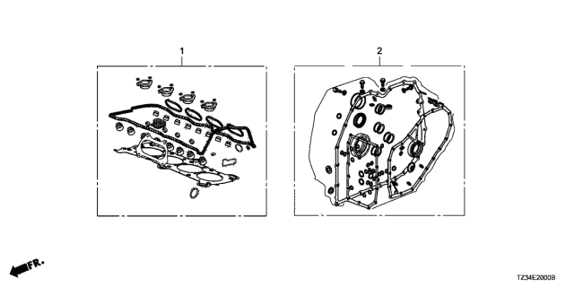 2015 Acura TLX Gasket Kit, Cylinder Head Diagram for 06110-RDF-A00