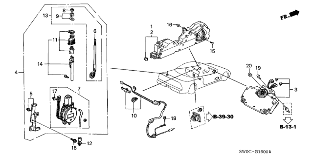 2005 Acura NSX 2 Door NSX-T KA 4AT Antenna - Speaker Diagram