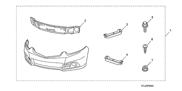 2009 Acura TSX Bumper, Front Sports (Bluish Silver Metallic) Diagram for 08P02-TL2-260A