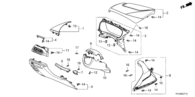 2022 Acura MDX Cover, Driver Center (Alluring Ecru) Diagram for 77315-TYA-A23ZA